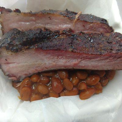 St. Louis Style Ribs and Homemade BBQ Beans