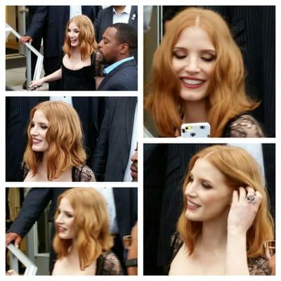 Jessica Chastain leaving the theater