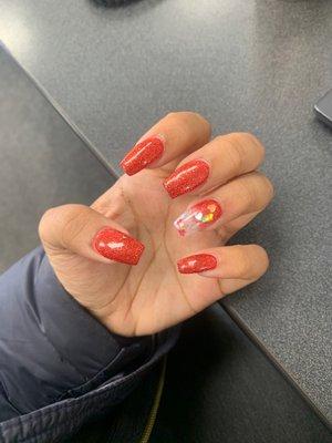 Valentine's Day nails.