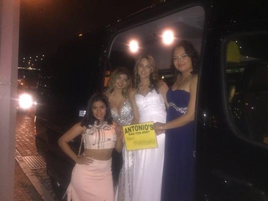 Providing prom transportation in Merecedez Benz sprinter