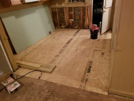 Subflooring repairs. Drywall, and more