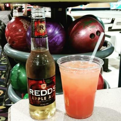 Our drinks while bowling