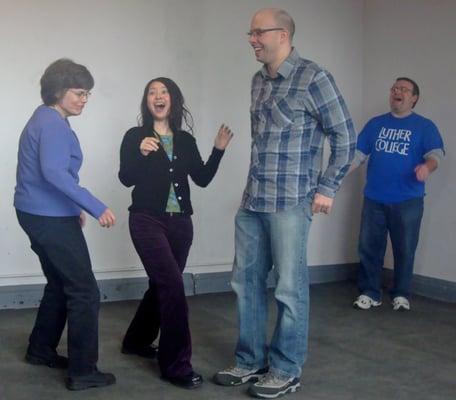 Students in an improv class at Stevie Ray's School of Improv