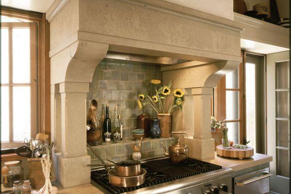 Custom concrete kitchen surround.