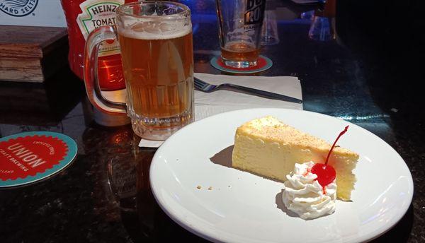 We split a piece of NY Cheesecake-- yum!