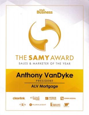 Utah Business Magazine SAMY Award Winner