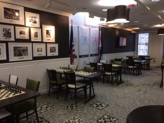 The chess clubs second floor for events.  There a lounge for members below for more relaxed games