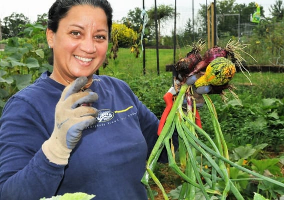 Chef Diane at the farm