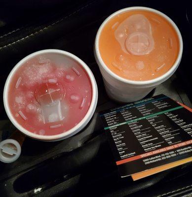 Sex Drink (orange) Texas Drip (red)