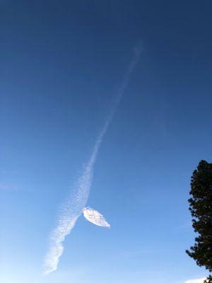 The cloud formation directly over us when we entered the cemetery.