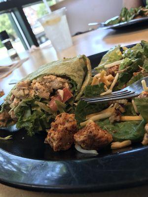 1/2 Chicken Wrap and 1/2 Cajun Chicken Salad