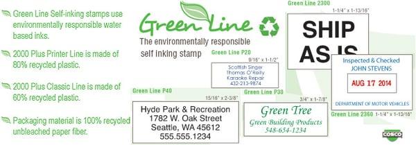 The Green Line products are made predominantly from recycled materials