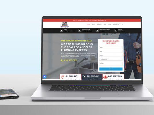 Website Design & Marketing completed for client in the Plumbing Industry.