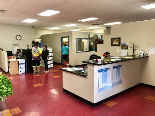 Interior and front desk.