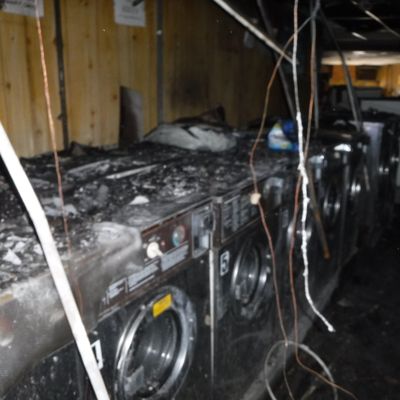 Laundromat damaged by fire