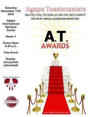 Each year Agape Toastmasters hosts its annual Red Carpet Party and Awards Ceremony.