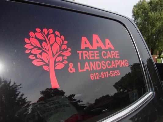 Logo on the company truck.