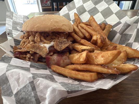 Burger and fries