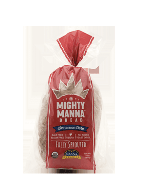 Fully Sprouted Cinnamon Date Mighty Manna Bread with no added sugar, yeast, oil, salt, or flour!