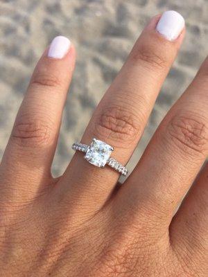 Best day of my life! Thank you to Mike and his team for their help customizing this beautiful Gabriel & Co engagement ring!