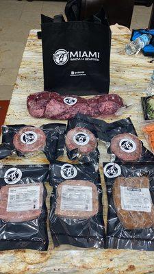 Australian Wagyu Skirt Steaks & Burgers, along with premium sausages