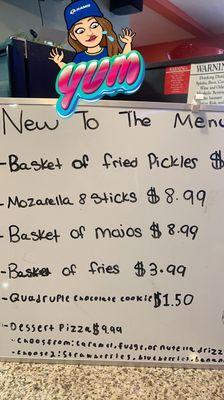 New menu items