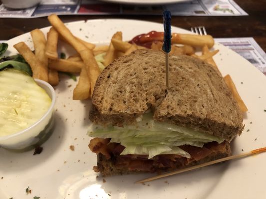 BLT on rye (comes with fries)