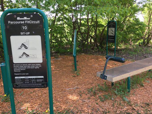 One of the exercise stations along the walking path.