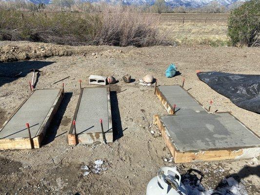 Concrete pad pour for propane tanks