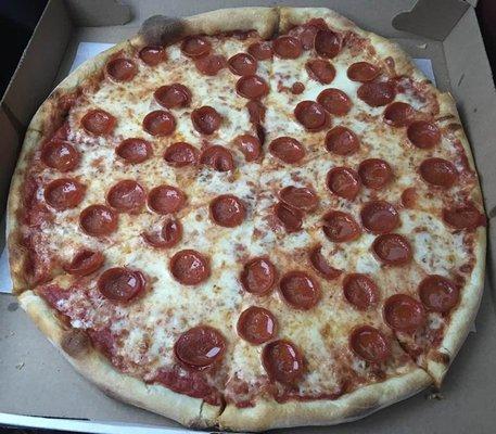 Pepperoni pizza, at Pasquale's Naples Pizza and Pasta in Cream Ridge, NJ.