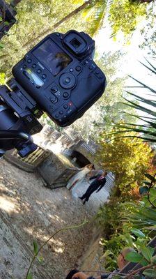 Our cameras at work in the lovely Vizcaya Gardens