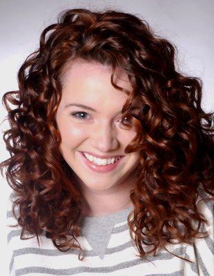 Curly hairstyle head shot