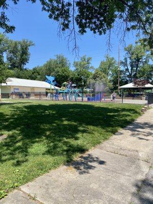 Splash pad and park area