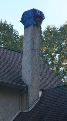 Original chimney with leak