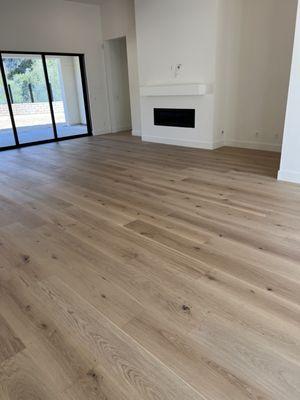 European Oak hardwood Wide plank flooring.