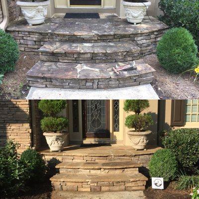 Before & After front stairs rebuilt