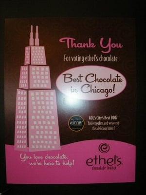 Voted Best Chocolate in Chicago on AOL