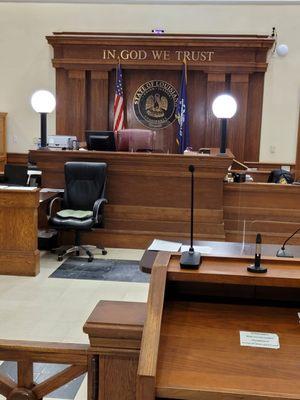 The judge's bench in Courtroom #1