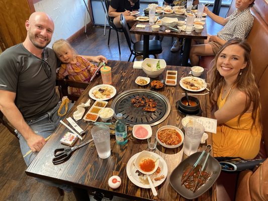 AMAZING! We had the Pork Belly, Spicy Chicken, lemon pepper Shrimp, and of course the beef Bulgogi! Such great service too!