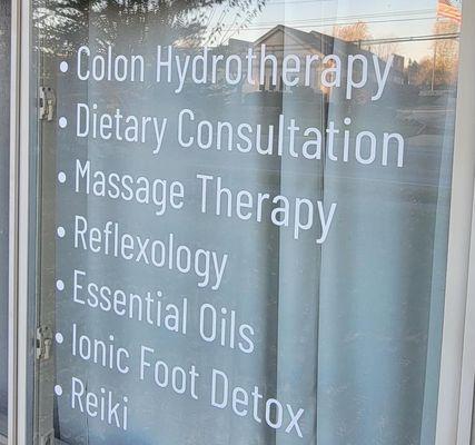 List of services on window.