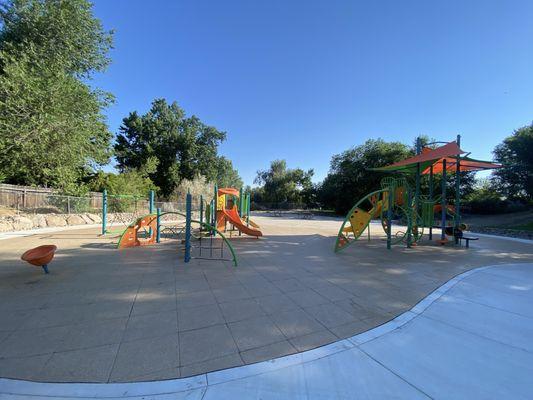 View of both playgrounds.