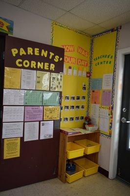 Parent's Corner. Come and check their daily progress. (Preschool)