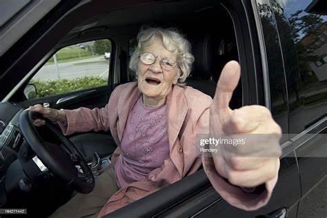 Grandma in her car