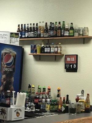 Good liquor and beer selection or such a tiny terminal