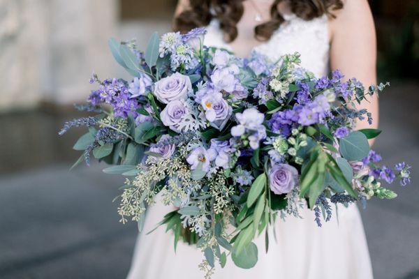 mixed purples garden brides bouquet