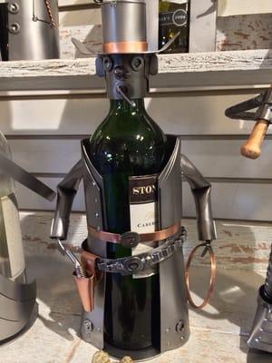 Steampunk wine bottle holder