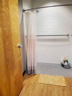 One of two shower areas