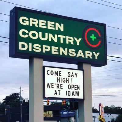 Green Country Dispensary is located on the NE corner of 61/Sheridan