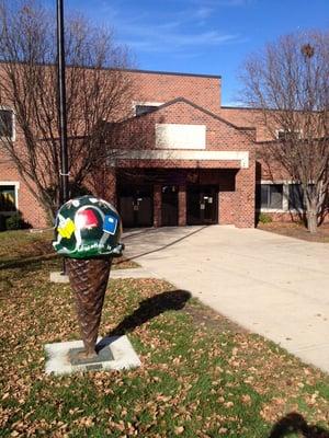 Main School Entrance (A).  Visitors must enter here.