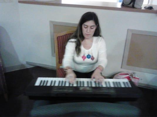 I was nervous playing Christmas music for a little crowd, but after the applause I calmed down and reassured myself ! :)